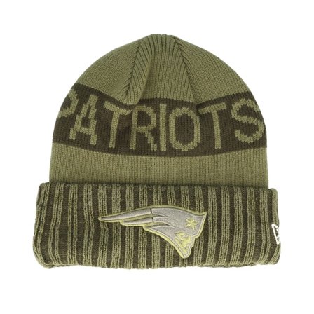 New Era - Verde cuff Beanie - New England Patriots NFL Salute To Service Green Knit Cuff @ Hatstore