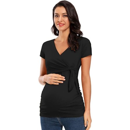Gravidtoppar korta och långa ärmar V-ringade skjortor Comforta V