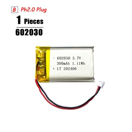 3,7V Lipo-akku Ph2.0-pistoke Ladattava litiumakku 3,7V PS4-kostuttimille GPS-navigointi Bluetooth-kaiutin MP3 MP4