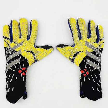 Maalivahdin hanskat, ensiluokkainen jalkapallon maalivahdin hanska sormisuojalla - 9 - musta keltainen