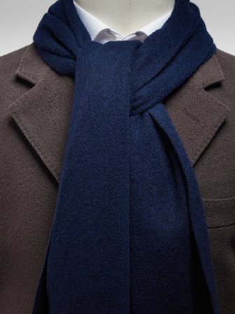 John Henric Men's Dunkelblauer Winterschal aus Wolle Size Onesize