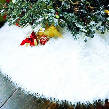 Juletræstæppe, hvidt plys juletræstæppe, juletræsdekoration, 78 cm