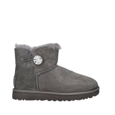 Ugg, Buty Mini Bailey Button Bling Szary, Kobieta, Rozmiar: 36 EU