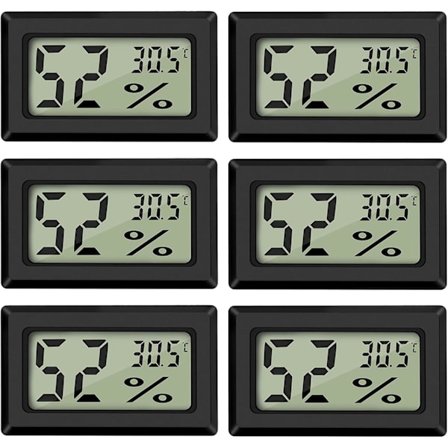 (6 stk.) Mini digitalt LCD-termometer hygrometer temperatur fugtighed -50~70°C 10%~99% RH Bærbar termometer termohygro