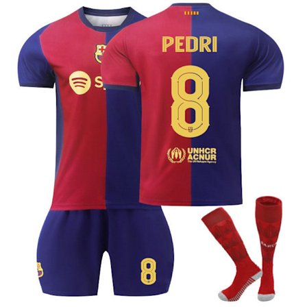 24-25 Barcelona Hjemmekamp Fodboldtrøjer Børns fodboldsæt