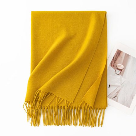 Ny scarf för höst och vinter, koreansk stil, mångsidig damscarf i imitation cashmere, enfärgad varm scarf, sjal