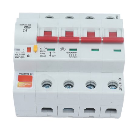Smart WiFi Bluetooth 4P Fjernbetjening Switch AC 400V 100A Sikkerhedslås