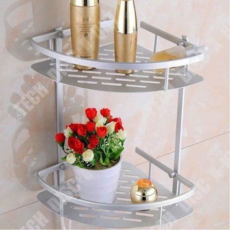 Hylla med 3 nivåer Stödsbågar Tillbehör för Badrumshörn Förvaring Borste Tvål Handduk Dusch Enkel Rengöring