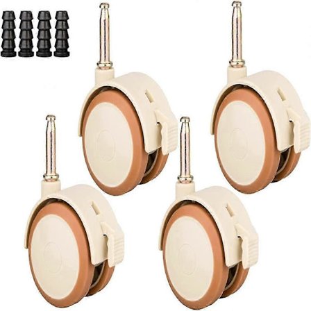 4 Svingbare hjul til sprinkelseng, doble hylser, pinnehjul med brems, gummihjul, sikkerhetshjul, lydløse svingbare hjul [jkw]