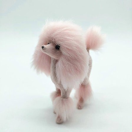 10 cm Pinkki Villakoira Figuuri Simulaatio Koira Pehmolelut Lahja Käsityöt Kodin Sisustus