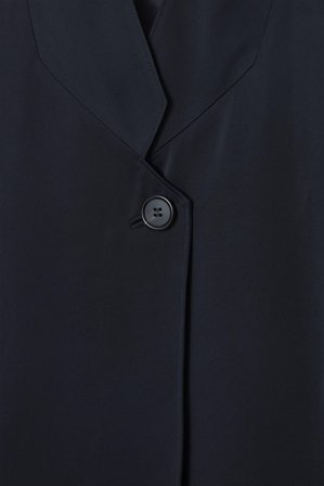 COS Women's Stand-Collar Satin Tuxedo Blazer in Blue