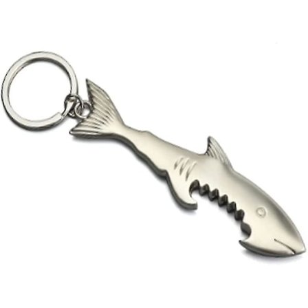 Pullonavaaja avaimenperä Hai-muotoinen Limsa- ja olutpullonavaaja avaimenperä Juomanavaaja avaimenperä (hopea) (1 kpl)