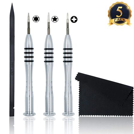 Professionellt 5-i-1 skruvmejselverktygssats reparationsverktyg för Macbook Pro/Air med Retina Tri Wing Phillips Pentalobe 5 Torx T5 / T6