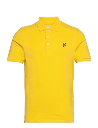 Plain Polo Shirt Polos Short-sleeved Keltainen Lyle & Scott