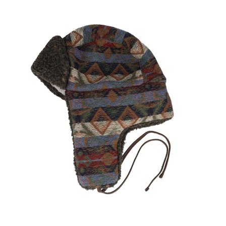 Stetson - Multi trapper Beanie - Bomber Ethnic Jacquard Navy/Blue/Beige/Red Trapper @ Hatstore