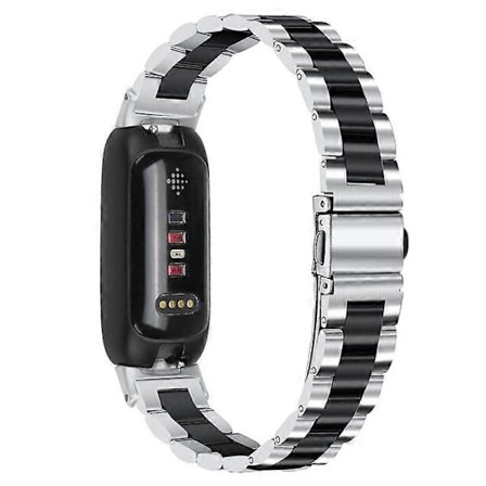 Armbånd Kompatibelt med Fitbit Inspire 3 Rustfritt Stål 3 Perler Erstatningsarmbånd for Smartklokke