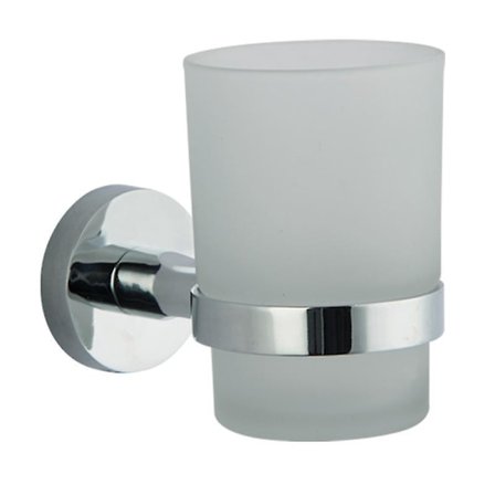 Tannbørstekopp for bad, tannbørsteholder i rustfritt stål, veggmontert tannbørsteholder (6.8*9.5*11CM)-FA-