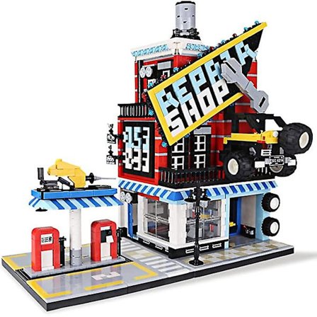 Bilservice Senter Butikk Byggeklosser Ingeniørleke Byggesett, Konstruksjons Byggemodellsett For Tenåringer Og Voksne Gavegiving, Samleobjekt