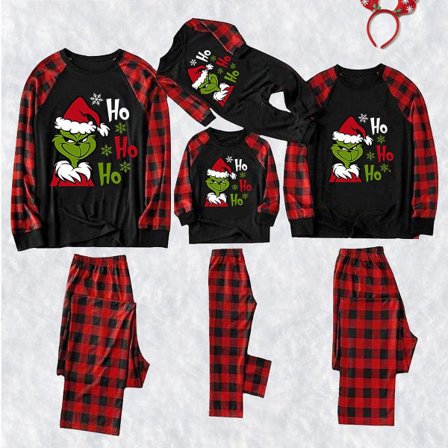 Julgrinch Pyjamas för Vuxna och Barn - Familjematchande Nattkläder Pyjamas Set#tmfz01169 Mamma-L