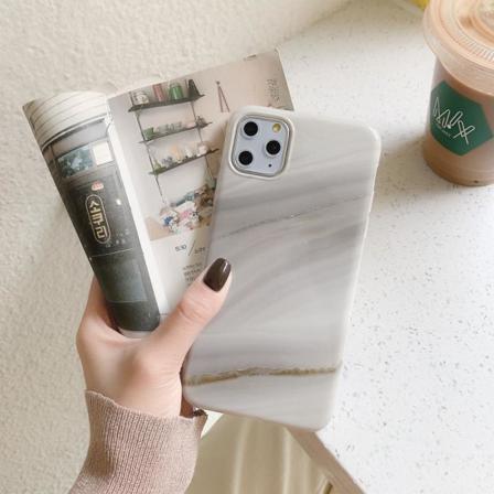 Grått Mobilskal Till Iphone 11 Pro Max I Naturligt Marmormönster Grå One Size