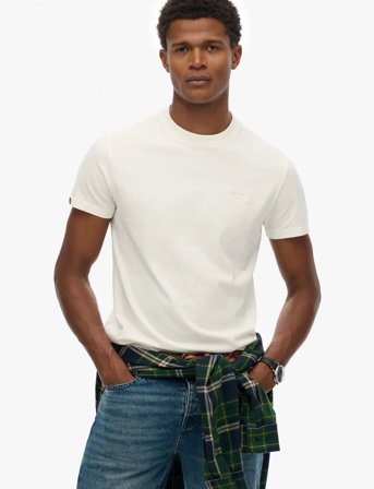 Superdry Vintage Logo Emb Tee - Cream - XL