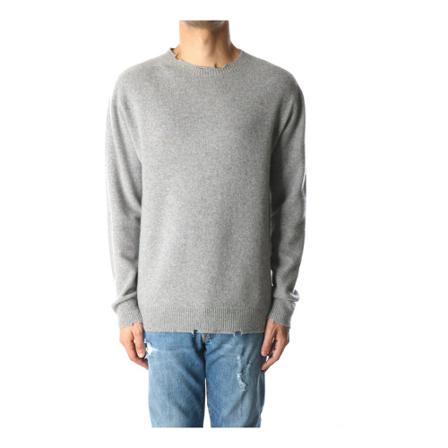 Mauro Grifoni, Round-neck Knitwear Grijs, Heren, Maat:M