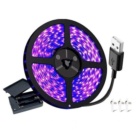 {PL}UV Svart Ljus LED-Strip 385-400nm USB UV LED-ljusremsa Blacklight Lampa för Sovrum Gobeläng Stolpe