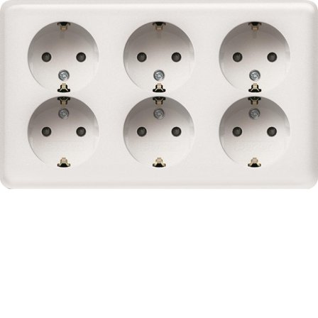 Berker 471060 Stikkontakt 6-veis, jordet, Strømbrytere & vegguttak