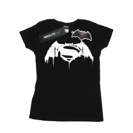 DC Comics Dam/Kvinnor Batman v Superman Beaten Logo Bomull T-