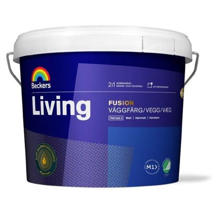 Beckers Väggfärg, Living Fusion helmatt, 3L, Vit, Färg & tapeter