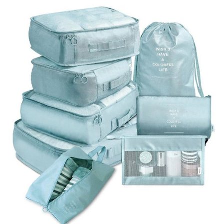 8 Pcs Travel Organizer Storage Bags Clothes Shoe Tidy Pouch Waterproof Portable Luggage Suitcase Packing Case