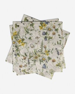 Servietten Wiesenblumen 20-er Pack Weiß
