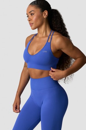 Define Seamless V-neck Sports Bra Virtual Blue