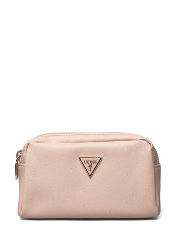 Double Zip Toalettveske Brun GUESS*Betinget Tilbud