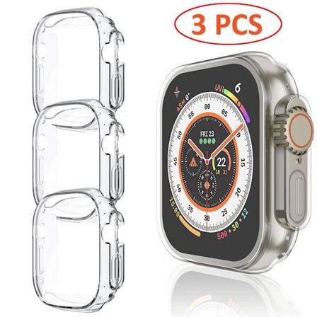 Klockfodral för Apple Watch Ultra 2 49MM Serie 8 7 SE 6 5 4 3 45MM 41MM 44MM 40MM Transparent Skal Apple Watch Skärmskydd