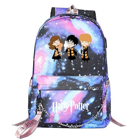 Harry Potter Ryggsäck för tonåringar - Unisex skolreseväska med tecknad design, stor kapacitet - Fashionabla studenters casual Mochilas hög kvalitet