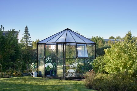 Halls Atrium + SO8811 Drivhus med fundament, 9 m², sort, Drivhuse & orangerier