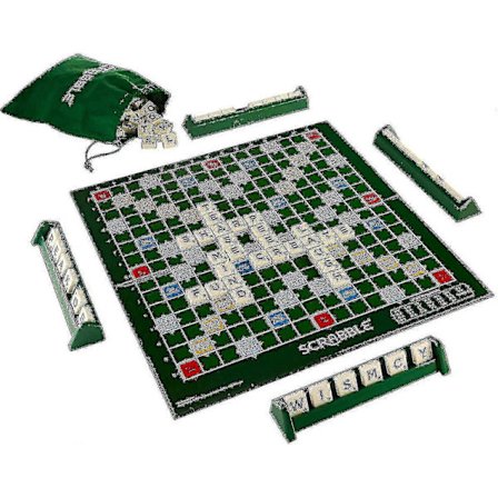 Scrabble Grand Folding Edition med roterende spilleplade i træ