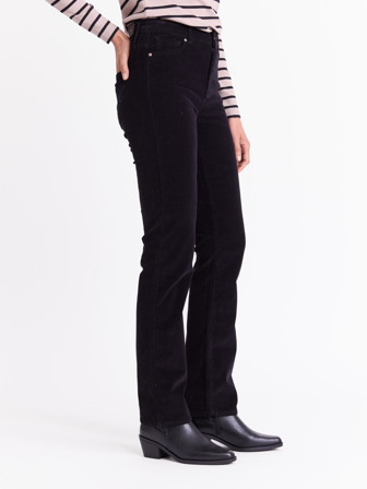 MATCH - Sophia straight cord - Va Vite - Str. S - Dame - Bukser & Jeans - Svart - 97% Bomull, 3% Elastan