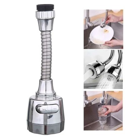 Hanasuutin suihkulla - Keittiöhana-adapteri ABS hopea