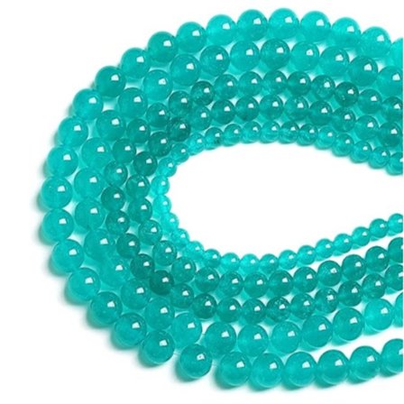 Blå Kalcedon Sten Pärlor Kalcedon Sten Lösa Pärlor Energi