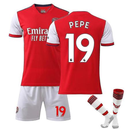 Arsenal Home Lapset Miesten Jalkapallosarjat Jalkapallo Jersey Harjoituspaita Puku 21/22 Aubameyang / Simth / Saka / Pepe 21 22 Pepe 19 adults XL(180-