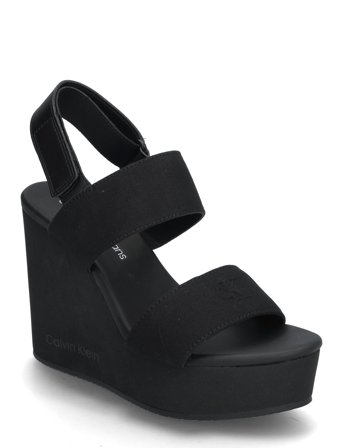 Wedge Sandal Webbing In Black Calvin Klein