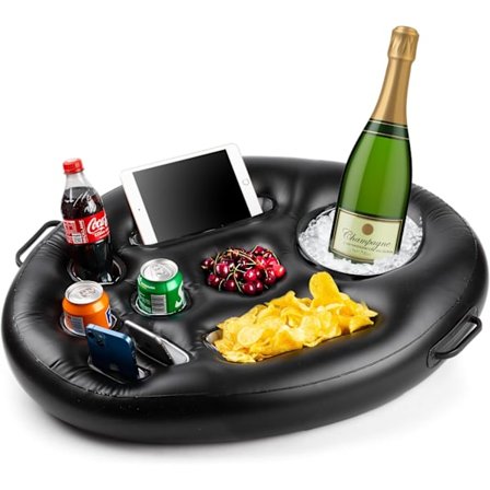 Oppustelig Flydende Pool Drikkeholder Spabad Premium Kvalitet Stor Drikke- og Madholder til Sø Strand Pool Pooltilbehør Tablet Telefon