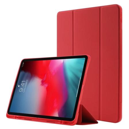 iPad Pro 12.9 (2022) / (2021) / (2020) tredubbelt läderfodral - Röd Röd