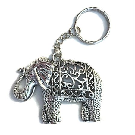Nyckelring Elefant i antiksilver XL