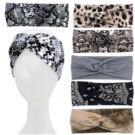 Hårband för kvinnor, breda elastiska mjuka sommarhårband, tryckta håraccessoarer, yogasporthårband, flerfärgade tunna hårband