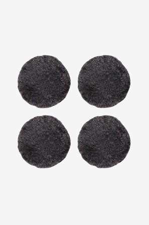 Skinnwille - Lampaannahka Tyyny Pyöreä kihara 4-pack - Harmaa - Istuintyynyt & pehmusteet - 34 - - Homeroom
