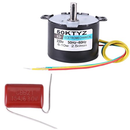 50KTYZ AC 220V 10W 0.5A Liten Lav Hastighet Permanent Magnet Synkron Elektromotor CW/CCW 2.5/20RPM