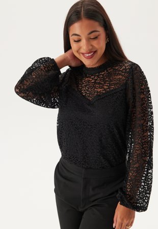 VILA - Viglaze L/S TOP/R TOP/R TOP/R - Black Beauty - Kläder - - Bubbleroom